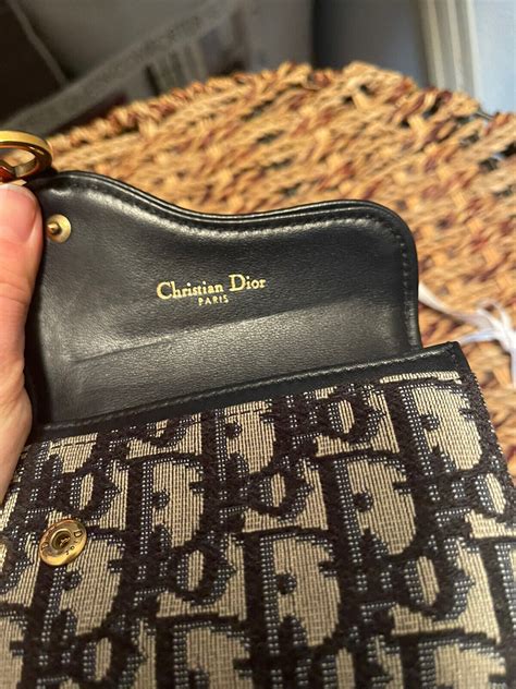 dior saddle flap|Saddle Flap Card Holder Beige and Black Dior Oblique Jacquard .